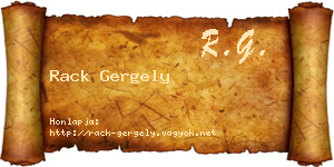 Rack Gergely névjegykártya